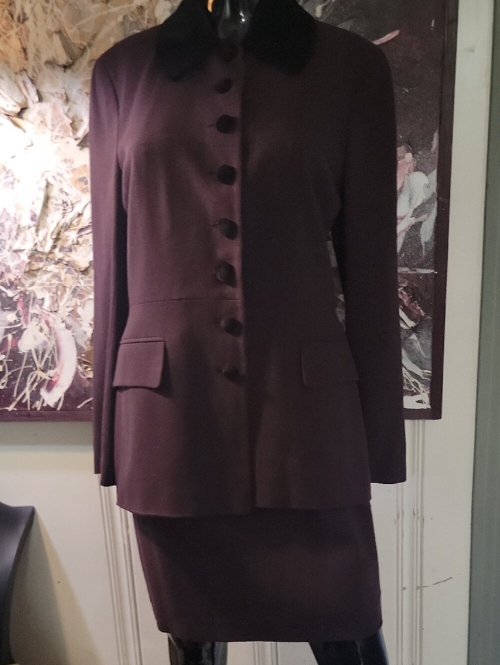 Virtue Women's Plum Colored Suit.  Size 8